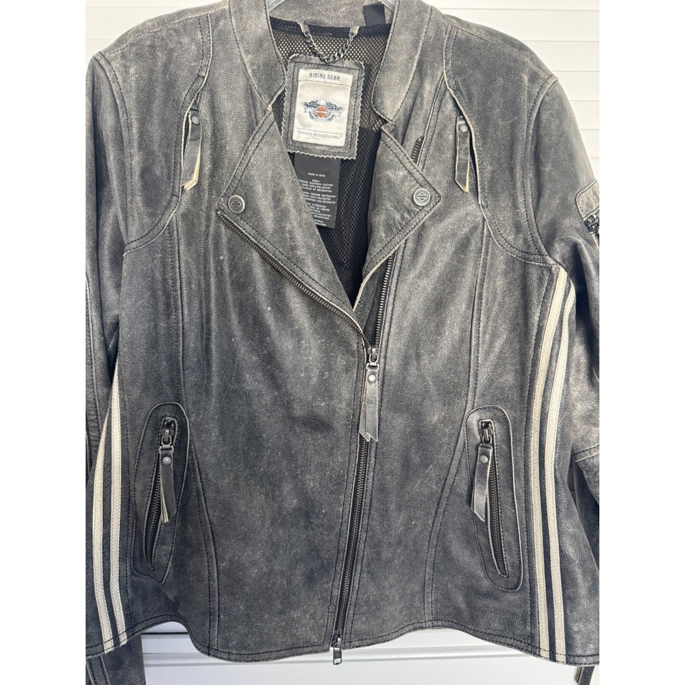Harley Davidson Genuine Motorclothes Embrace Goatskin Leather Biker Jacket Large - Picture 10 of 14